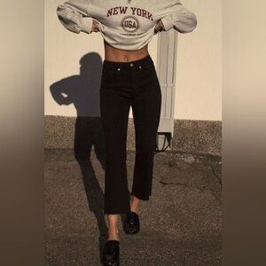 Zara FLARED CROPPED HIGH WAIST TRF JEANS